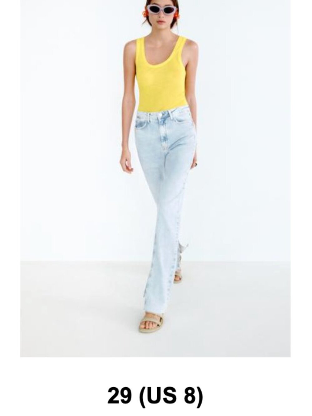 Zara Z1975 HIGH RISE SLIM FLARED JEANS Light blue 0/6164/067/406/40 29 (US 8)